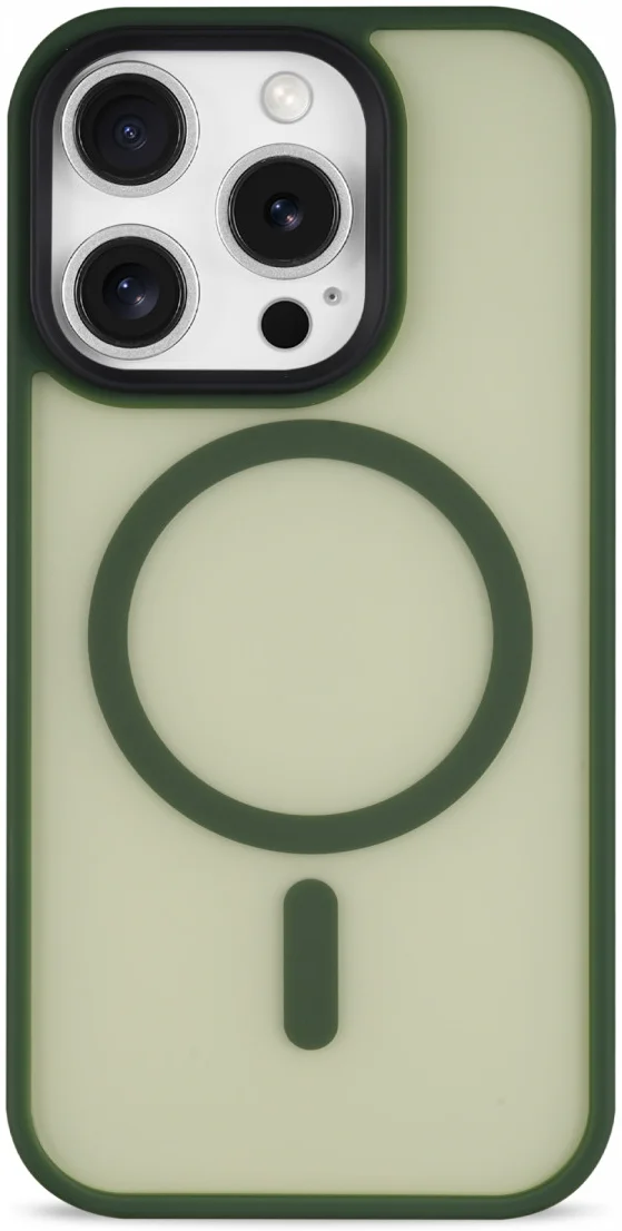 Apple iPhone 16 Pro Max Hoesje met MagSafe Back Cover Matte Donker Groen afbeelding 12