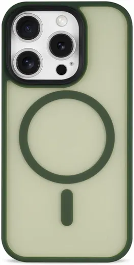 Apple iPhone 16 Pro Max Hoesje met MagSafe Back Cover Matte Donker Groen afbeelding 12