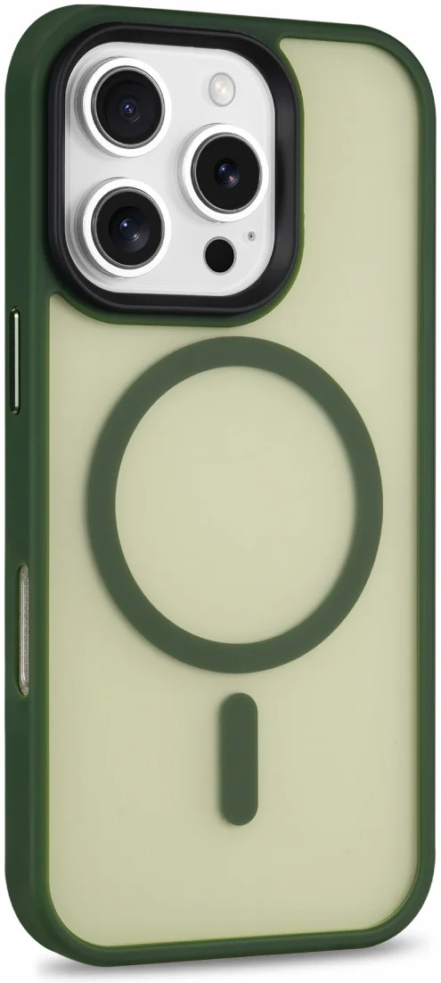 Apple iPhone 16 Pro Max Hoesje met MagSafe Back Cover Matte Donker Groen afbeelding 13