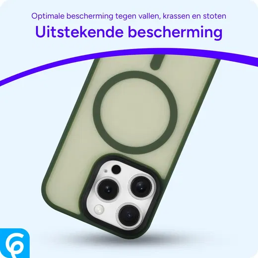 Apple iPhone 16 Pro Max Hoesje met MagSafe Back Cover Matte Donker Groen afbeelding 2