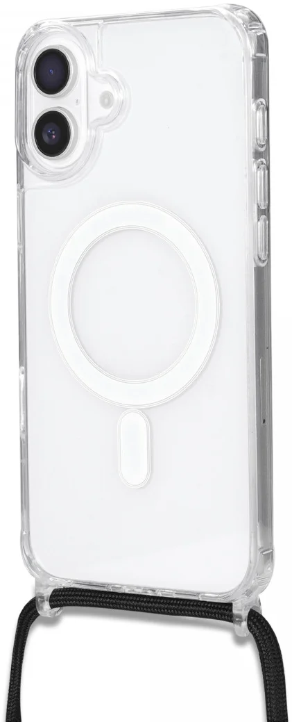 Apple iPhone 16 Hoesje MagSafe Schokbestendig met Koord Transparant afbeelding 10