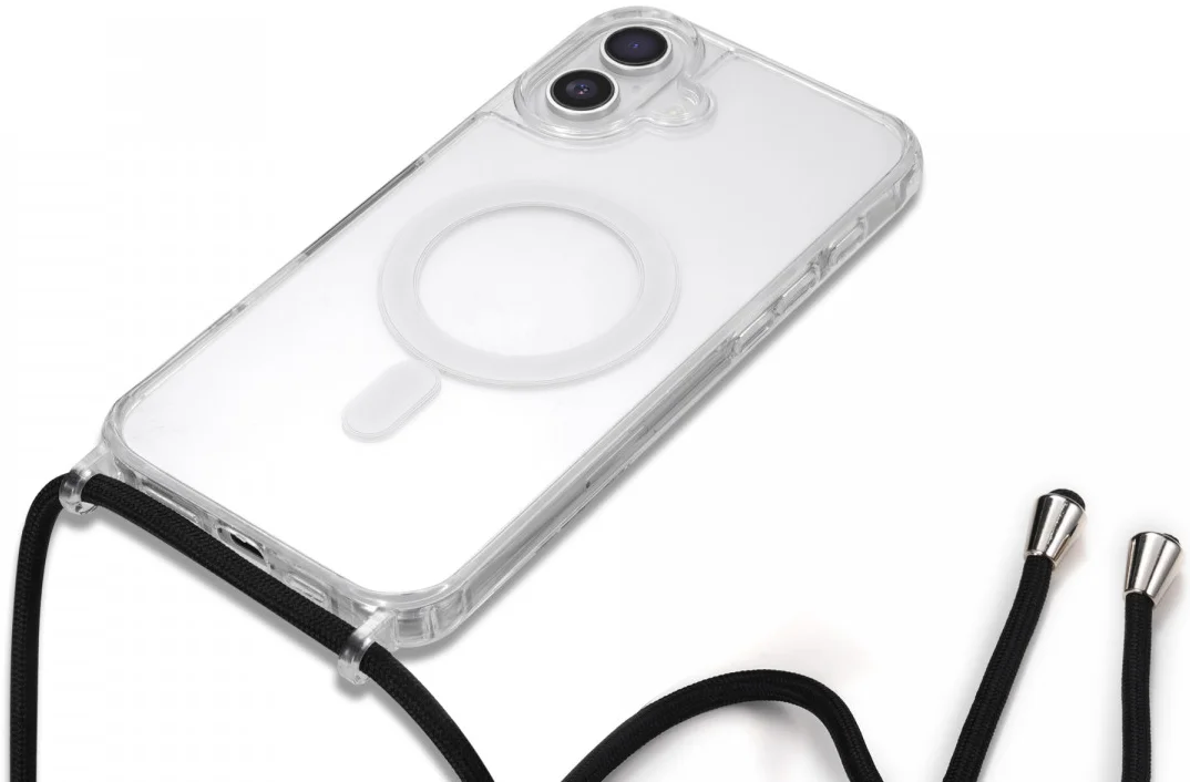 Apple iPhone 16 Hoesje MagSafe Schokbestendig met Koord Transparant afbeelding 11