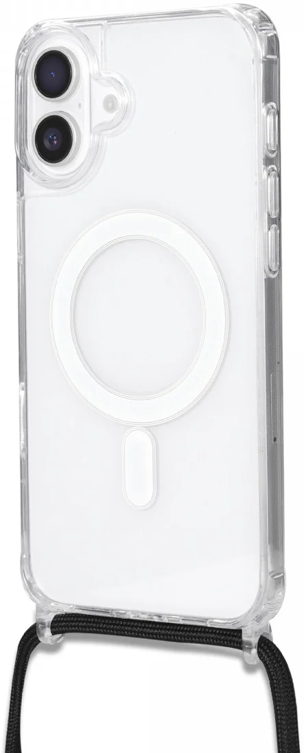 Apple iPhone 16 Plus Hoesje MagSafe Schokbestendig met Koord Transparant afbeelding 12