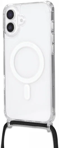 Apple iPhone 16 Plus Hoesje MagSafe Schokbestendig met Koord Transparant afbeelding 12