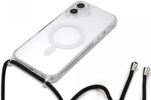 Apple iPhone 16 Plus Hoesje MagSafe Schokbestendig met Koord Transparant afbeelding 13