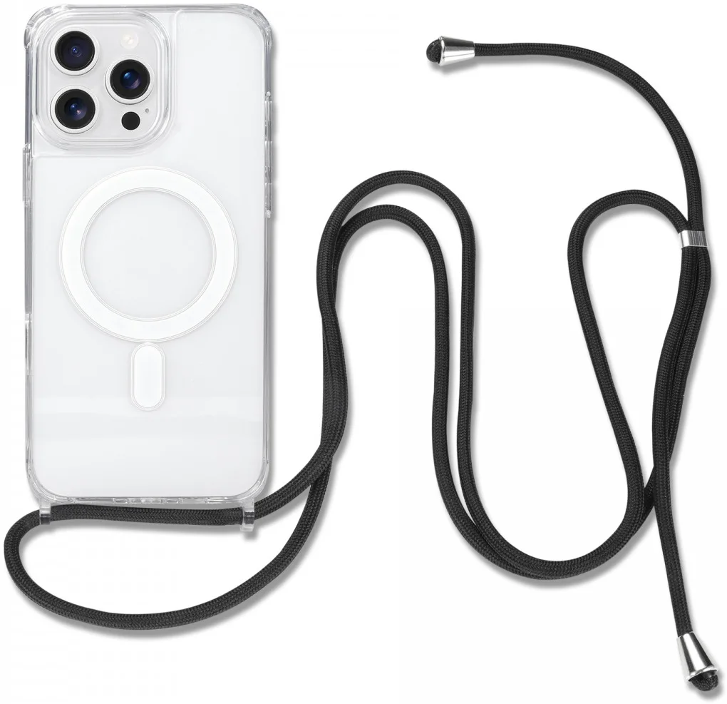 Apple iPhone 16 Pro Hoesje MagSafe Schokbestendig met Koord Transparant afbeelding 9