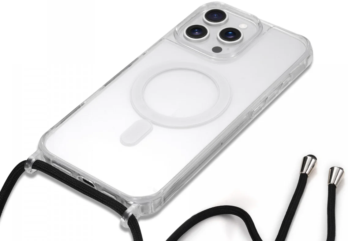 Apple iPhone 16 Pro Hoesje MagSafe Schokbestendig met Koord Transparant afbeelding 13