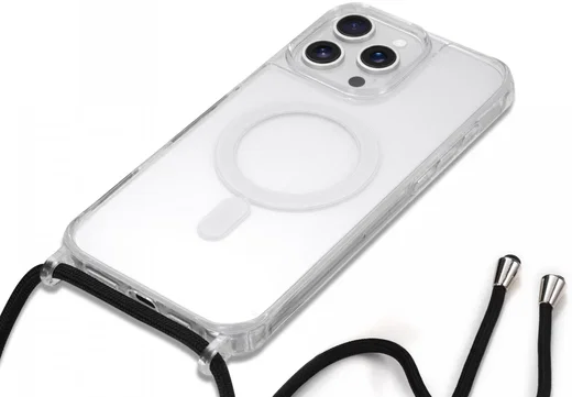 Apple iPhone 16 Pro Hoesje MagSafe Schokbestendig met Koord Transparant afbeelding 13