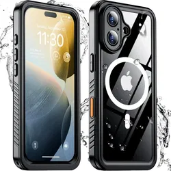 SBG Outdoor Case Apple iPhone 16 Waterdicht met MagSafe / Qi2 Zwart afbeelding