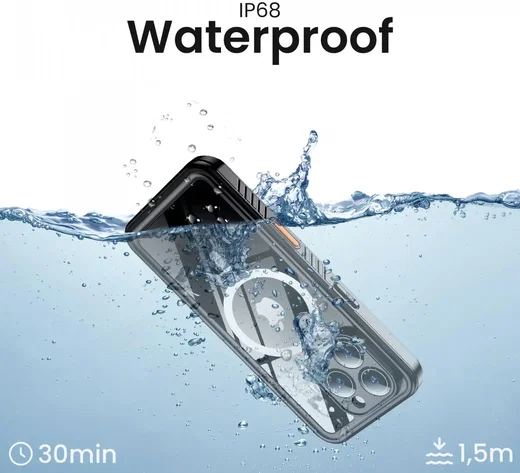 SBG Outdoor Case Apple iPhone 16 Pro Max Waterdicht met MagSafe / Qi2 Zwart afbeelding 2