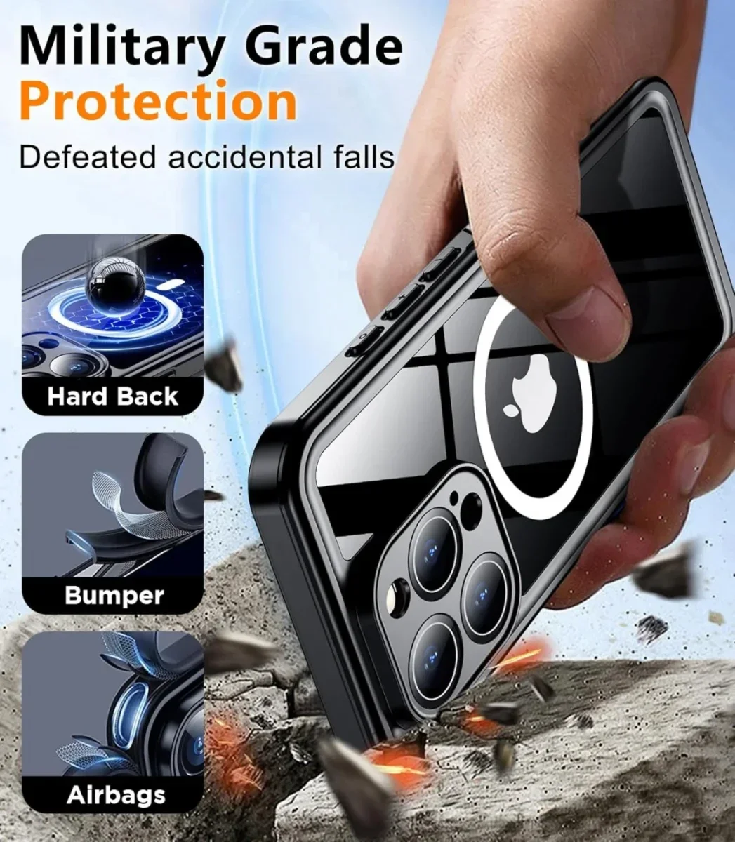 SBG Outdoor Case Apple iPhone 16 Pro Max Waterdicht met MagSafe / Qi2 Zwart afbeelding 7