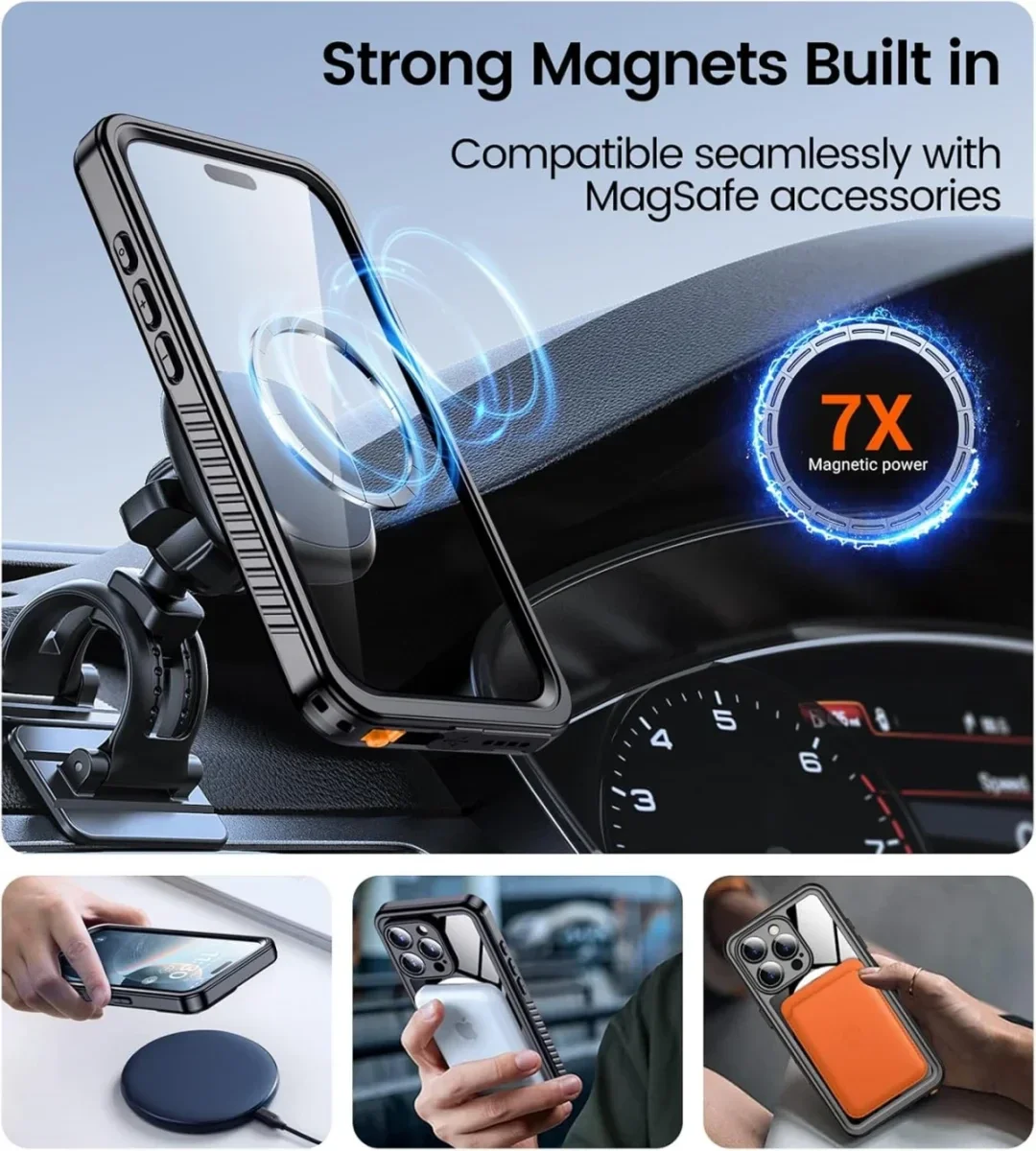 SBG Outdoor Case Apple iPhone 16 Pro Max Waterdicht met MagSafe / Qi2 Zwart afbeelding 9