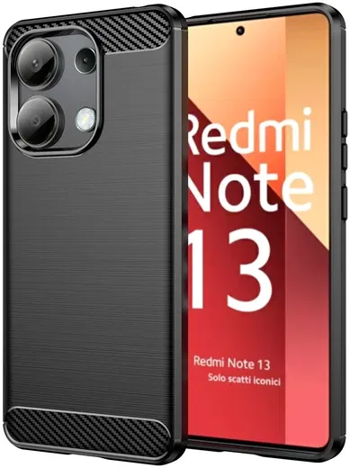 Xiaomi Redmi Note 13 4G Hoesje Geborsteld TPU Flexibele Back Cover Zwart afbeelding 1