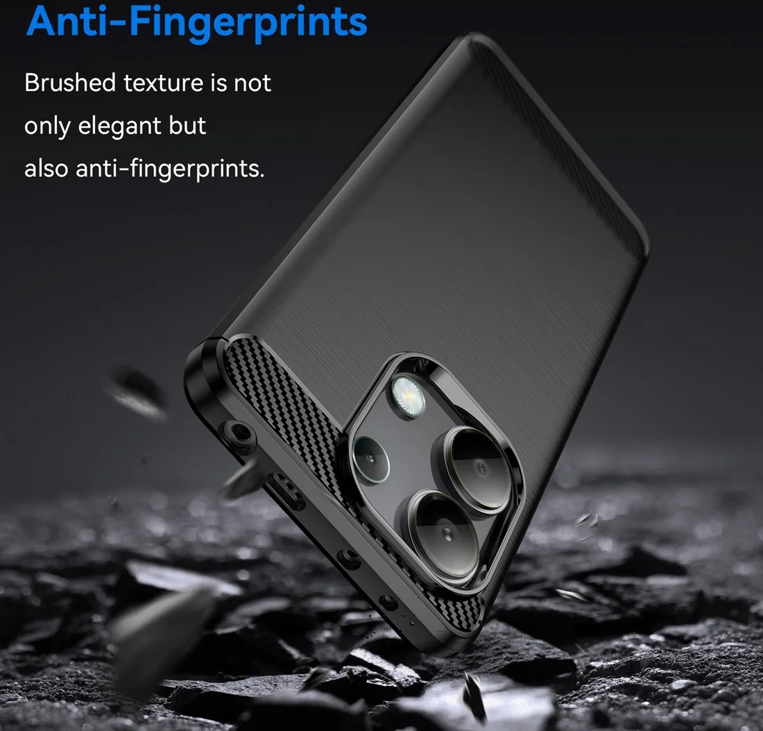 Xiaomi Redmi Note 13 4G Hoesje Geborsteld TPU Flexibele Back Cover Zwart afbeelding 2