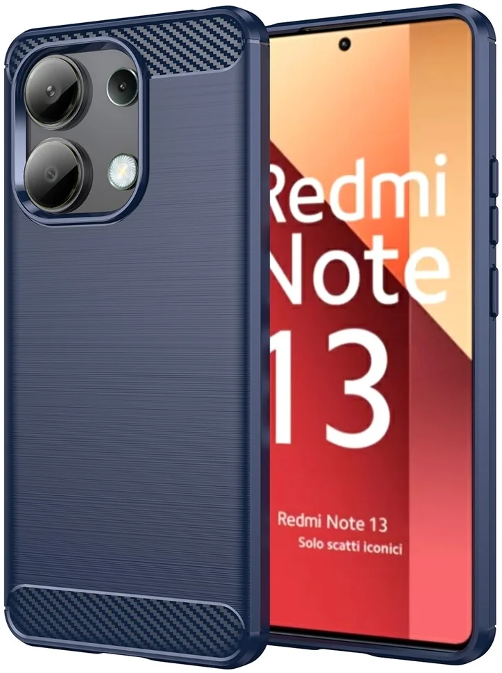 Xiaomi Redmi Note 13 4G Hoesje Geborsteld TPU Flexibele Back Cover Blauw afbeelding 1