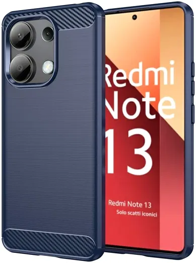 Xiaomi Redmi Note 13 4G Hoesje Geborsteld TPU Flexibele Back Cover Blauw afbeelding 1
