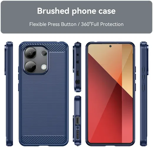 Xiaomi Redmi Note 13 4G Hoesje Geborsteld TPU Flexibele Back Cover Blauw afbeelding 8