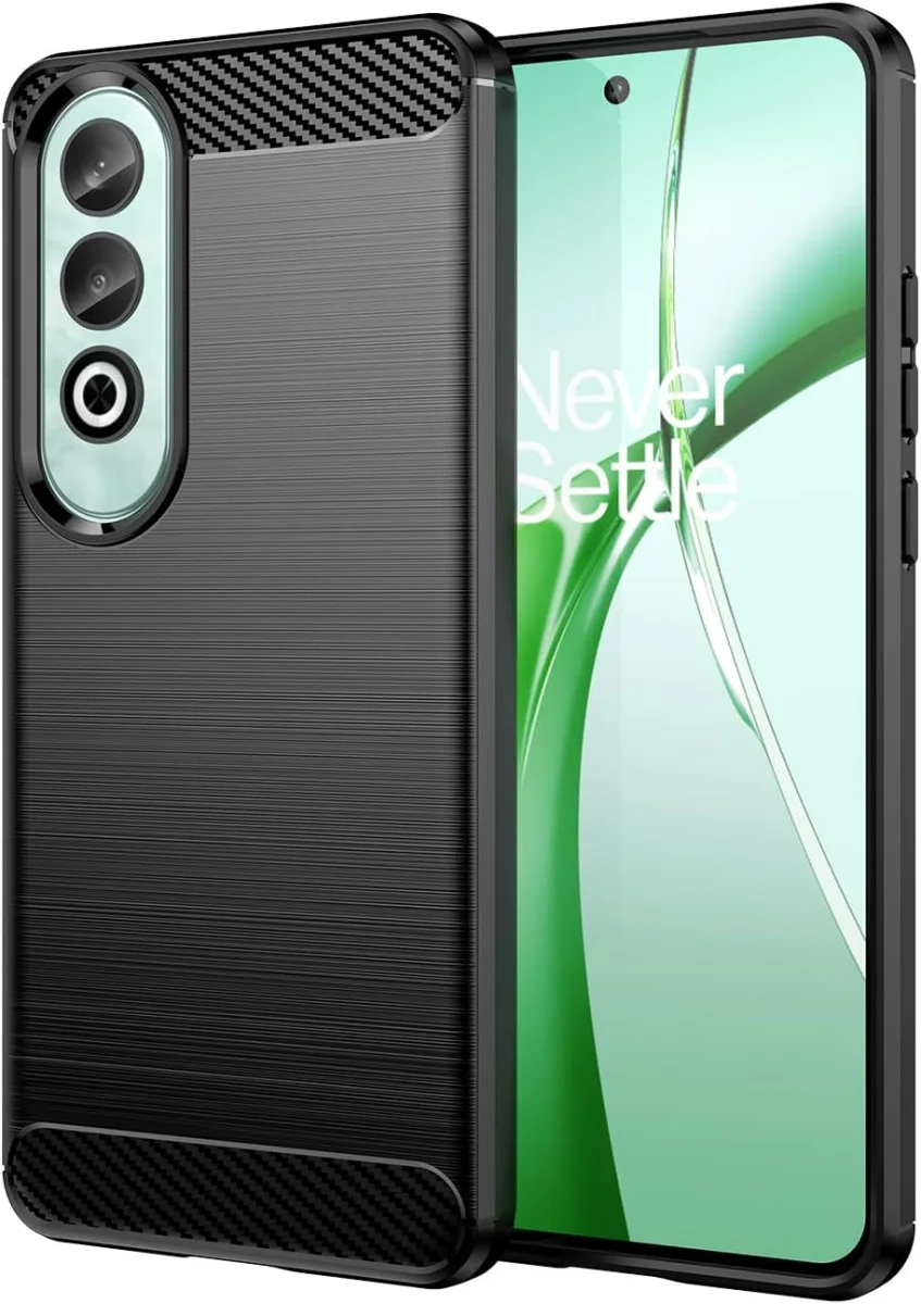OnePlus Nord CE 4 Hoesje Geborsteld TPU Flexibele Back Cover Zwart afbeelding 1