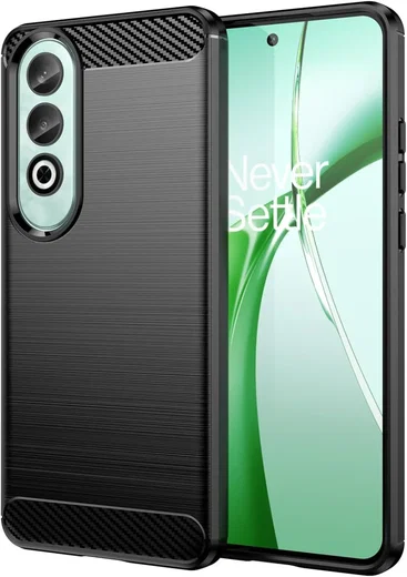 OnePlus Nord CE 4 Hoesje Geborsteld TPU Flexibele Back Cover Zwart afbeelding 1