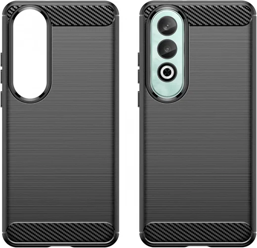 OnePlus Nord CE 4 Hoesje Geborsteld TPU Flexibele Back Cover Zwart afbeelding 2