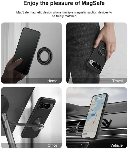 Nillkin Frosted Shield Google Pixel 9 / 9 Pro Hoesje MagSafe Back Cover Zwart afbeelding 5