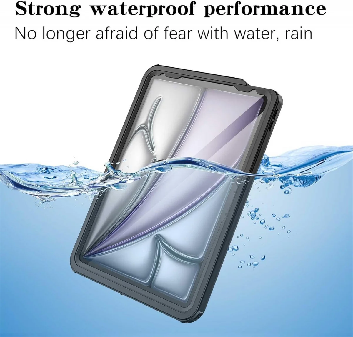 Apple iPad Air 11 (2024/2025/2026) Hoes Waterdicht Full Protect Cover IP68 Zwart afbeelding 3