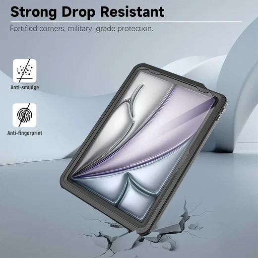 Apple iPad Air 11 (2024/2025/2026) Hoes Waterdicht Full Protect Cover IP68 Zwart afbeelding 4