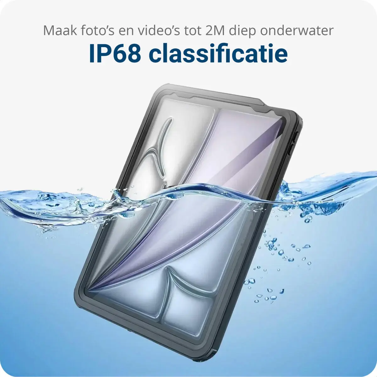 Apple iPad Air 13 (24/25/26) Hoes Waterdicht Full Protect Cover IP68 Zwart afbeelding 2