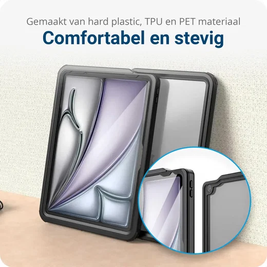 iPad Pro 11 (2024/2025) Hoes Waterdicht Full Protect Cover IP68 Zwart afbeelding 6