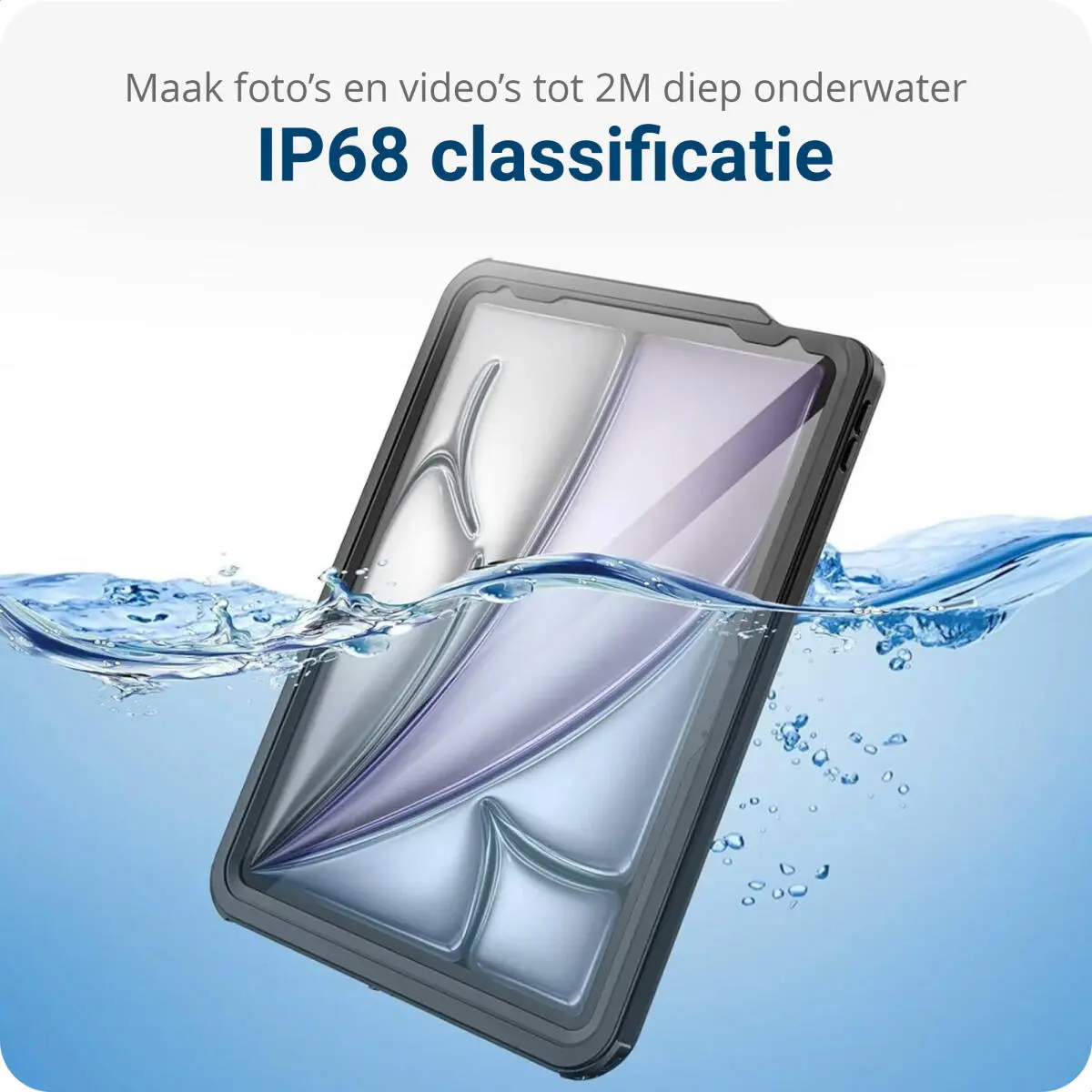Apple iPad Pro 13 (2024/2025) Hoes Waterdicht Full Protect Cover IP68 Zwart afbeelding 3