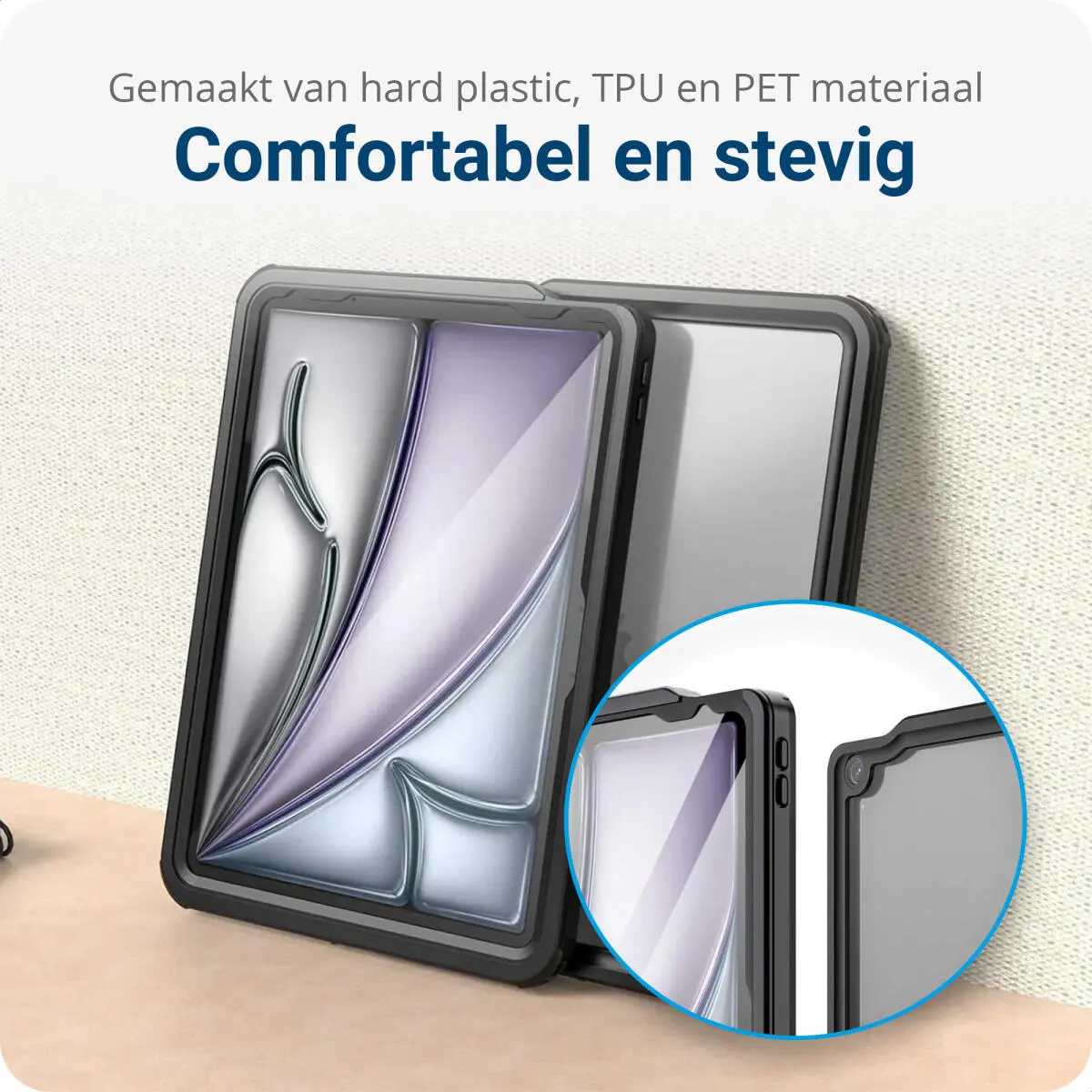 Apple iPad Pro 13 (2024/2025) Hoes Waterdicht Full Protect Cover IP68 Zwart afbeelding 6