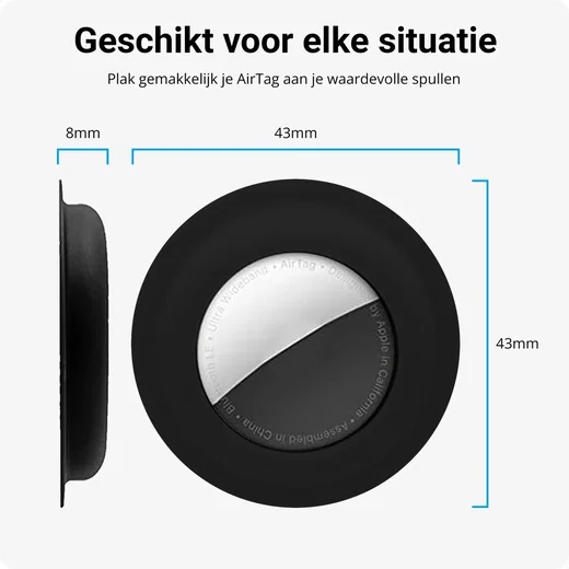 Airtag Case Houder Hoesje met Plakbare Zelfklevende Sticker Zwart afbeelding 3