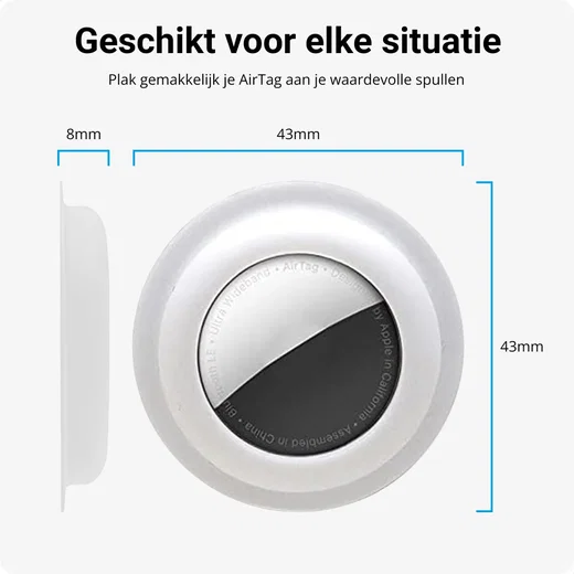 Airtag Case Houder Hoesje met Plakbare Zelfklevende Sticker Wit afbeelding 3
