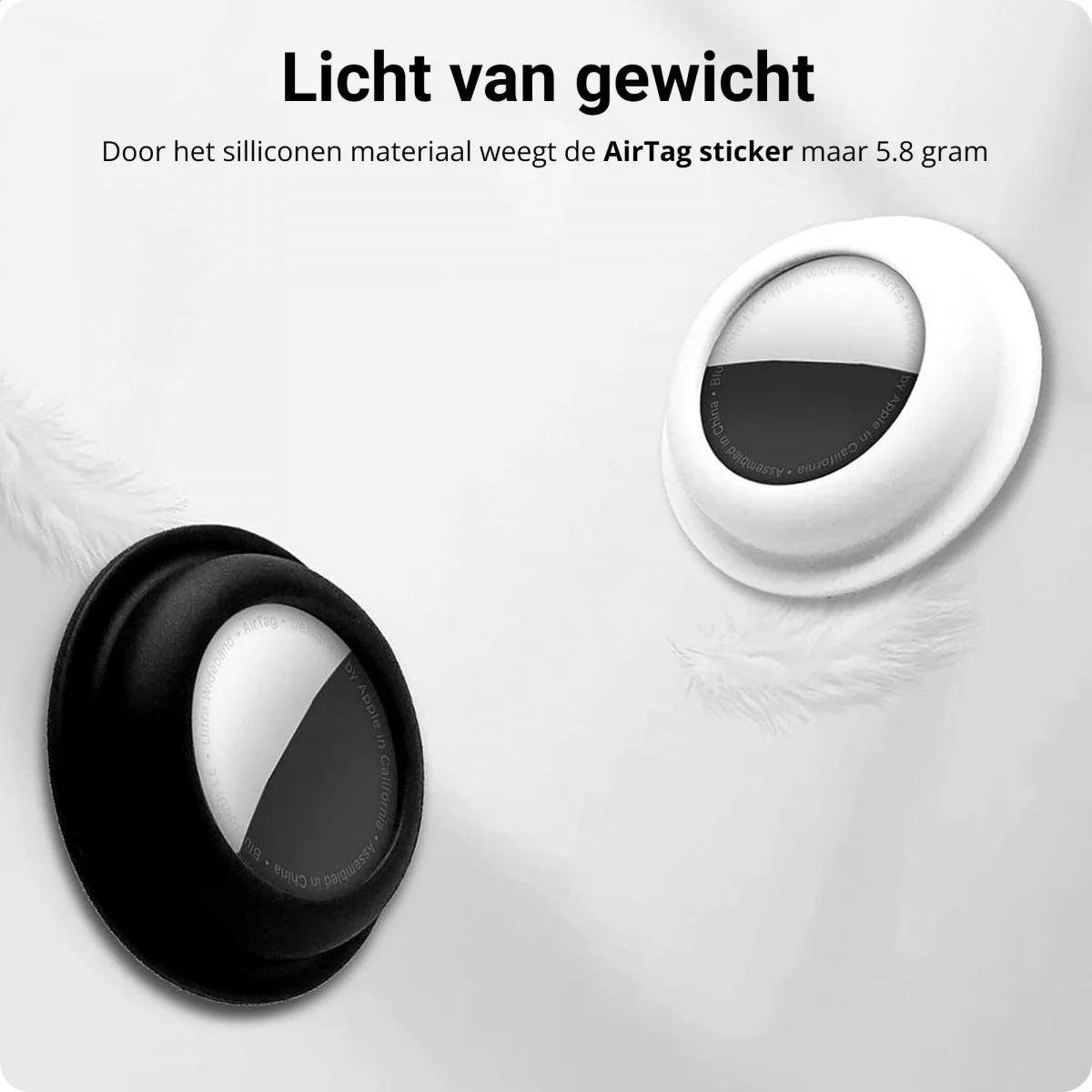Airtag Case Houder Hoesje met Plakbare Zelfklevende Sticker Wit afbeelding 6