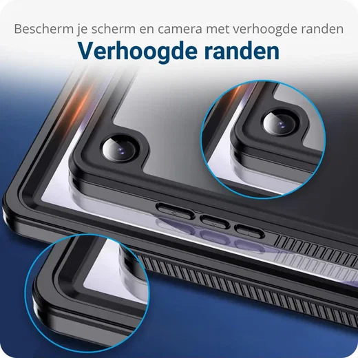 Samsung Galaxy Tab A9 Plus Hoes Waterdicht Full Protect Cover IP68 Zwart afbeelding 3
