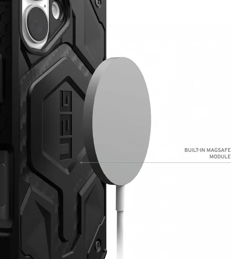 UAG Monarch Pro Apple iPhone 16 Hoesje MagSafe Back Cover Carbon Fiber afbeelding 5
