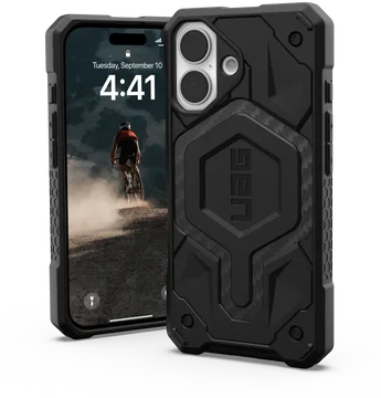 UAG Monarch Pro Apple iPhone 16 Hoesje MagSafe Back Cover Carbon Fiber