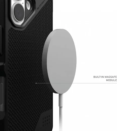 UAG Metropolis LT Apple iPhone 16 Plus Hoesje MagSafe Back Cover Kevlar Zwart afbeelding 5
