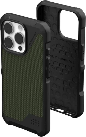 UAG Metropolis LT Apple iPhone 16 Pro Hoesje MagSafe Back Cover Kevlar Olive afbeelding 1