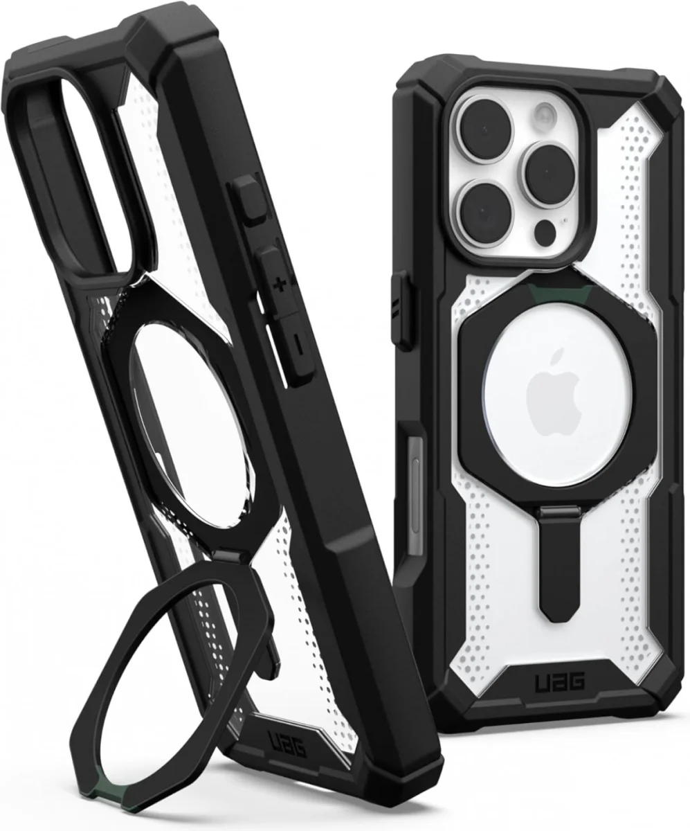 UAG Plasma XTE Apple iPhone 16 Pro Hoesje MagSafe Stand Back Cover Zwart Ice afbeelding 1