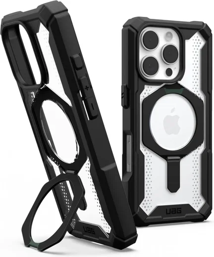 UAG Plasma XTE Apple iPhone 16 Pro Hoesje MagSafe Stand Back Cover Zwart Ice afbeelding 1