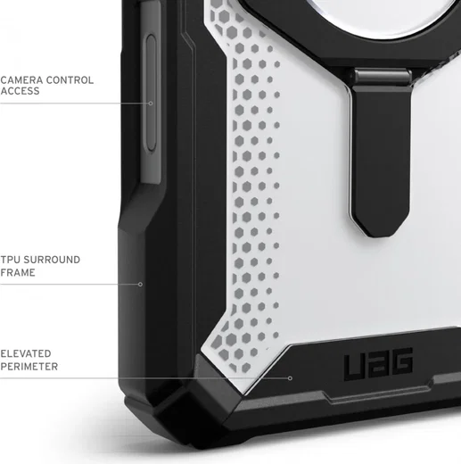 UAG Plasma XTE Apple iPhone 16 Pro Hoesje MagSafe Stand Back Cover Zwart Ice afbeelding 7