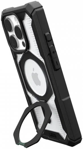 UAG Plasma XTE Apple iPhone 16 Pro Hoesje MagSafe Stand Back Cover Zwart Ice afbeelding 9
