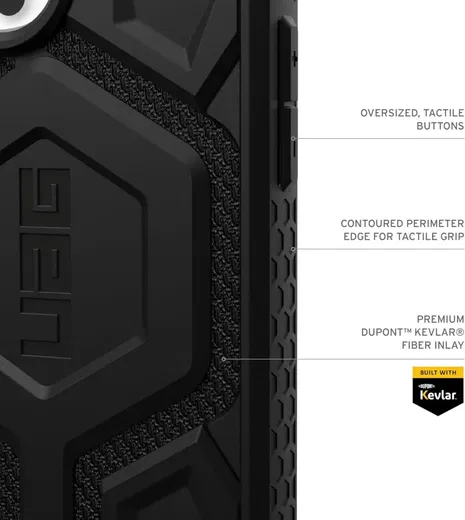 UAG Monarch Pro Apple iPhone 16 Pro Max Hoesje MagSafe Back Cover Kevlar Zwart afbeelding 7