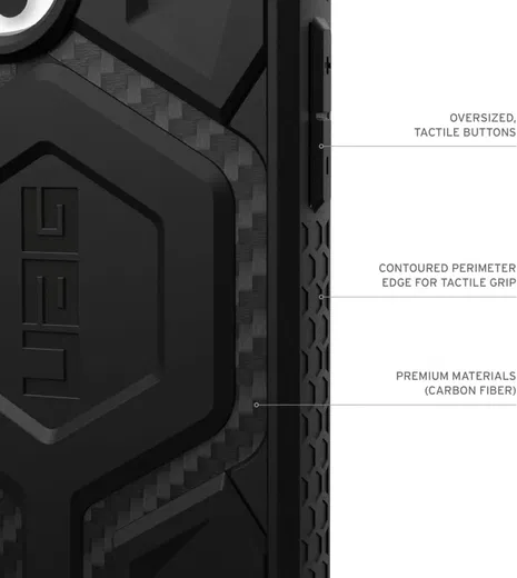 UAG Monarch Pro Apple iPhone 16 Pro Max Hoesje MagSafe Back Cover Carbon Fiber afbeelding 2