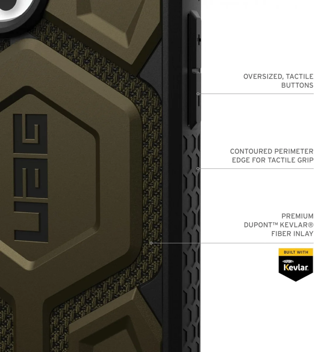 UAG Monarch Pro Apple iPhone 16 Pro Max Hoesje MagSafe Back Cover Kevlar Groen afbeelding 4