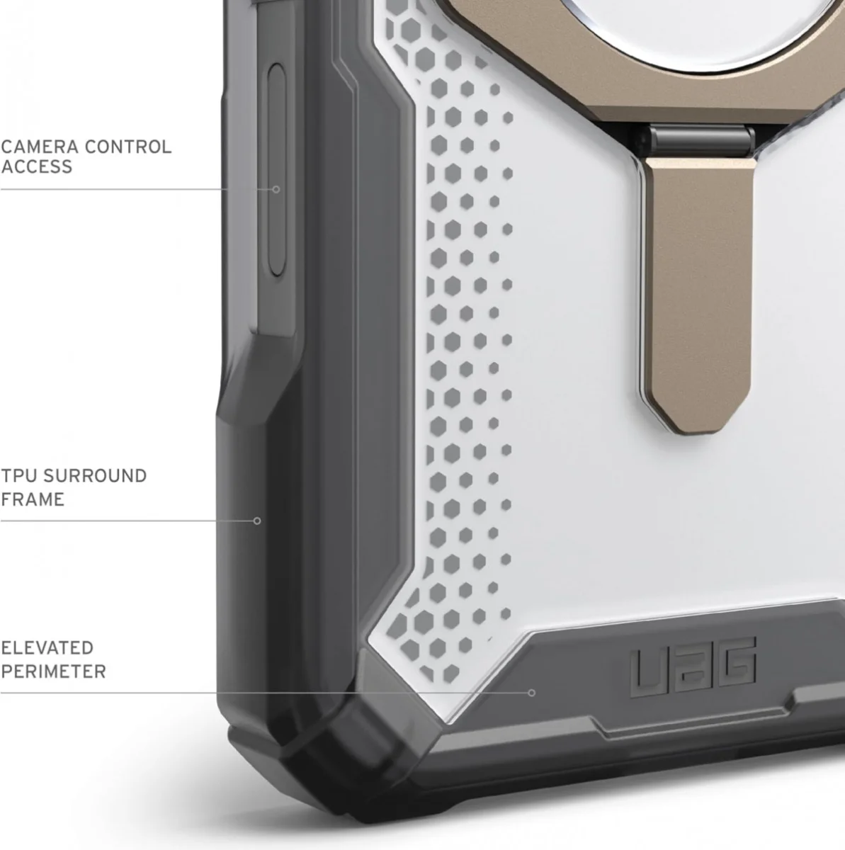 UAG Plasma XTE iPhone 16 Pro Max Hoesje MagSafe Stand Back Cover Ash Titanium afbeelding 5