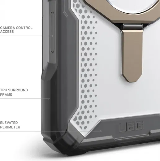 UAG Plasma XTE iPhone 16 Pro Max Hoesje MagSafe Stand Back Cover Ash Titanium afbeelding 5