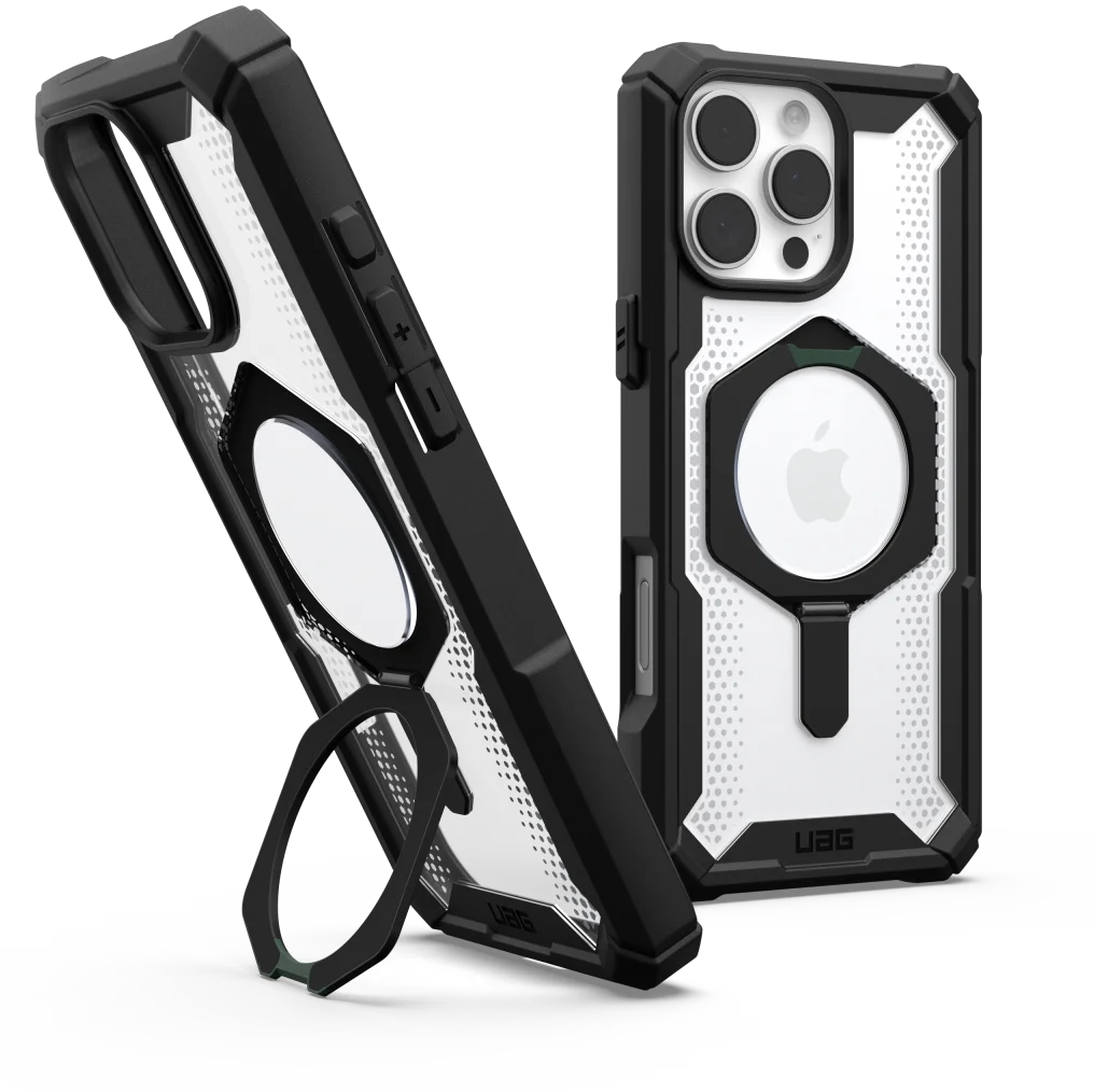 UAG Plasma XTE iPhone 16 Pro Max Hoesje MagSafe Stand Back Cover Clear Zwart afbeelding 1