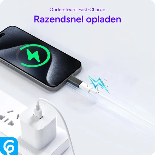USB - C naar Lightning Adapter Zwart afbeelding 2